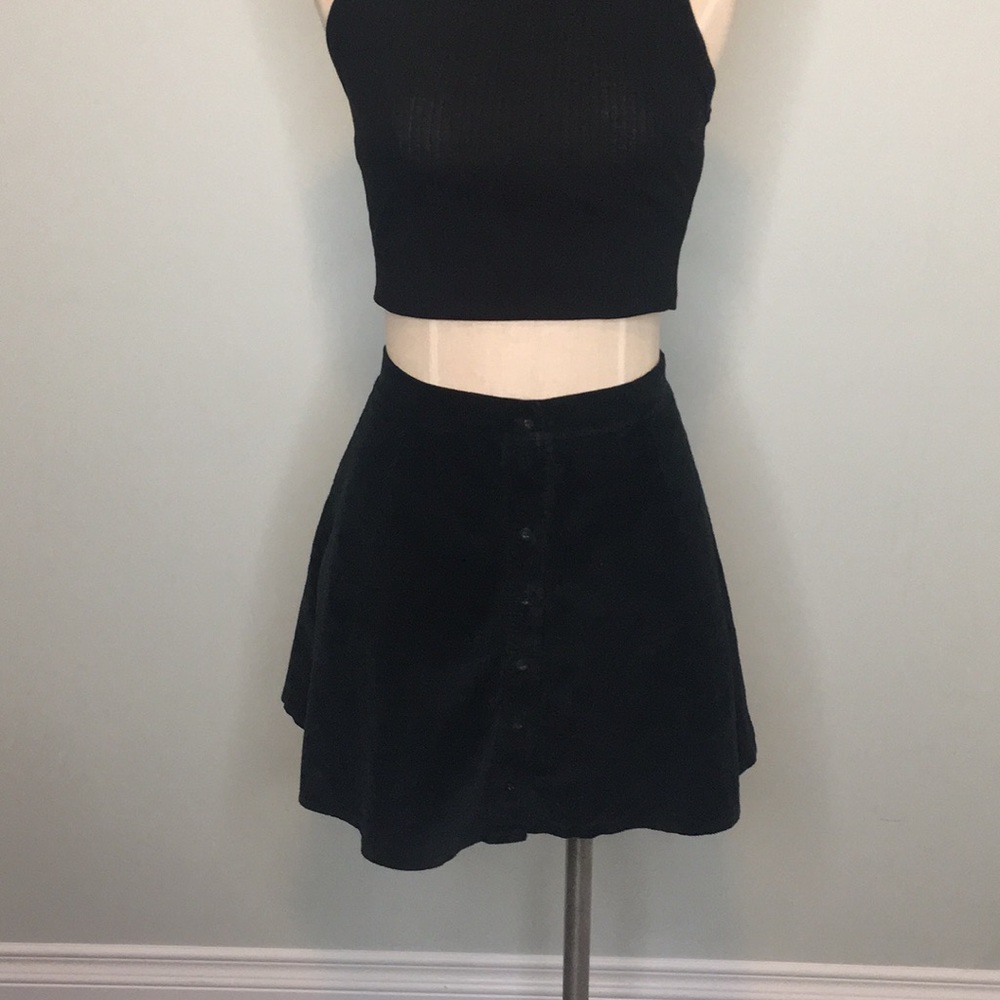 Brandy Melville Black Corduroy mini skirt